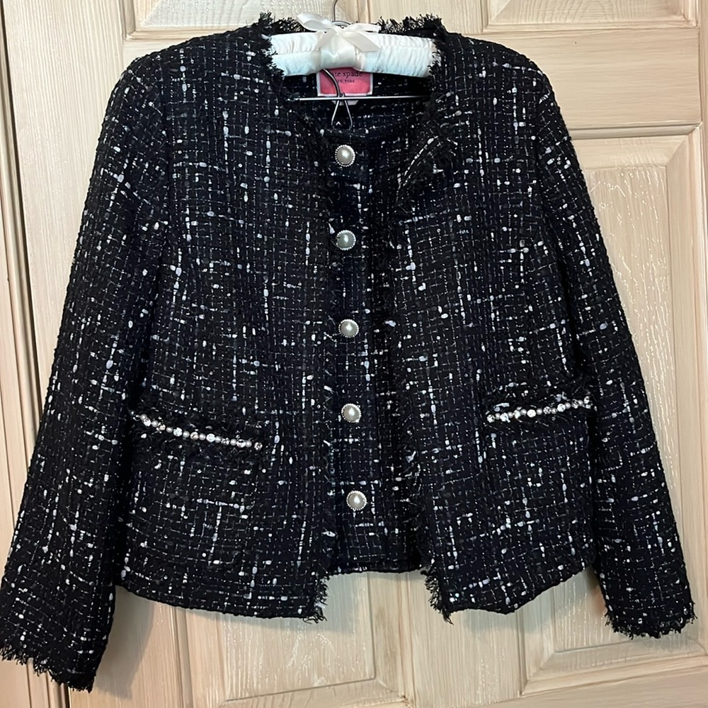Kate Spade ♠️ Black Tweed Skirt Suit Set Like New!